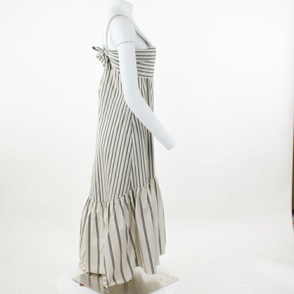 Theory Ventura Tie Back Stripe Cotton Midi Dress - Picture 5 of 6